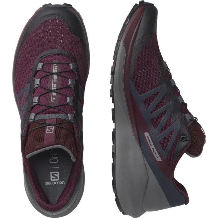 Burgundy / Dark Grey Salomon Sense Ride 4 Women's Trail Running Shoes | IE AD0854